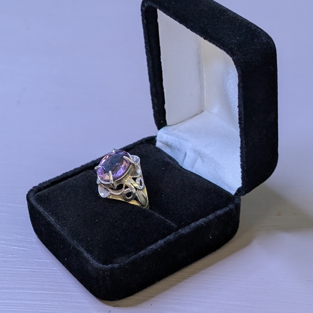 Vintage Sterling Silver Amethyst Ring